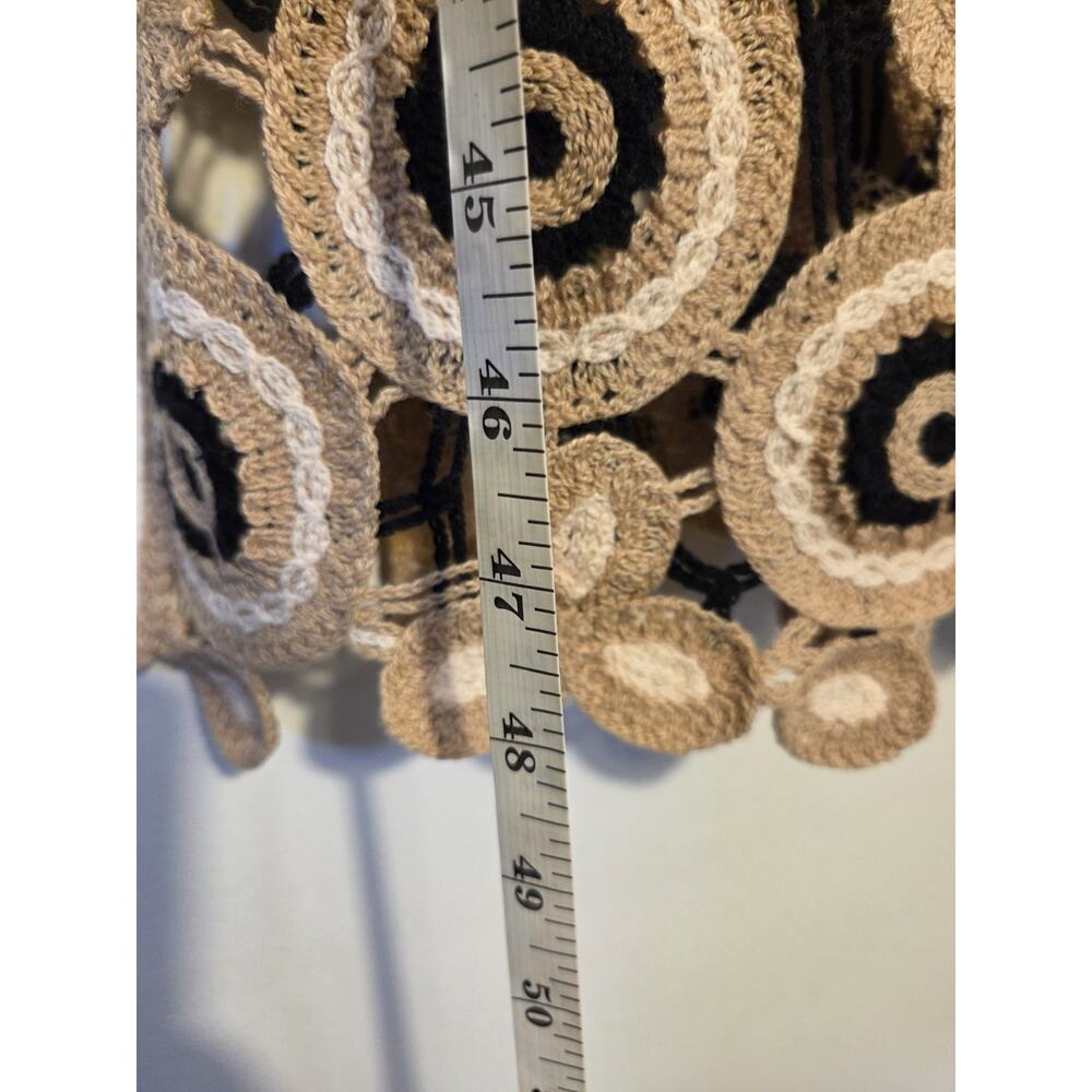 Boston Proper Crochet Long Maxi Tank Dress Size Small Tan Black Lined Pullover - Picture 11 of 12